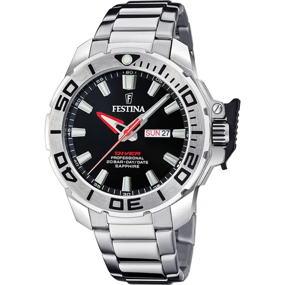 Festina F20665/4 Diver herreur i stål med sort urskive