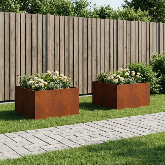 vidaXL Blomsterkrukke 2 stk. Cortenstål Rusten 80x80x40 cm