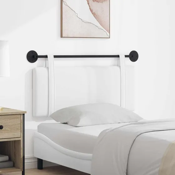 vidaXL Hængende sengegavl i hvidt stof, 110 × 55 cm