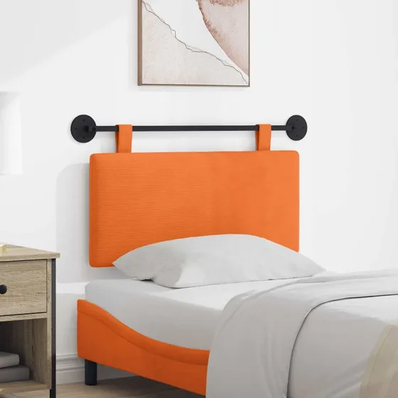 vidaXL Hængende sengegavl i velour, 90 x 55 cm, orange