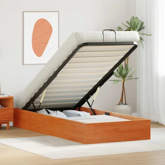 vidaXL Ottoman sengeramme med opbevaring, Voksbrun, 80 x 200 cm