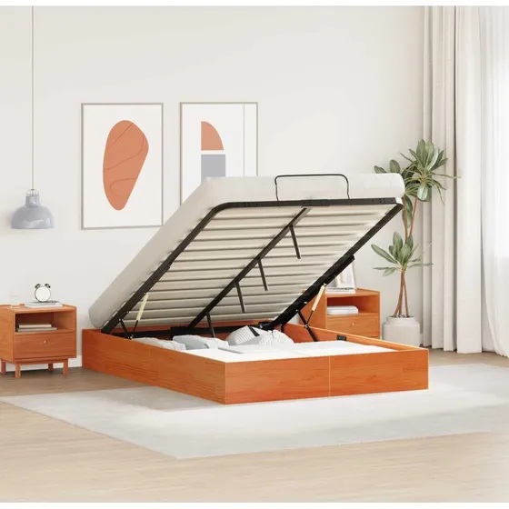 vidaXL Otmanseng med opbevaring Voksbrun 160 x 200 cm