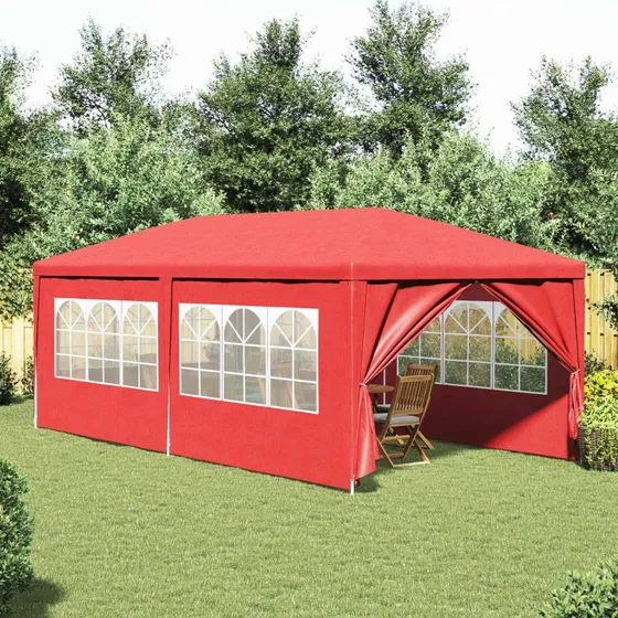 vidaXL Festtelt 600 x 300 x 255 cm - Rød PE & Stål