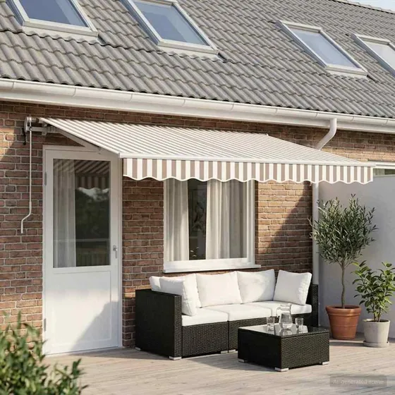 vidaXL Udtrækkelig Markise Lys Grå/Hvid 450 × 350 cm