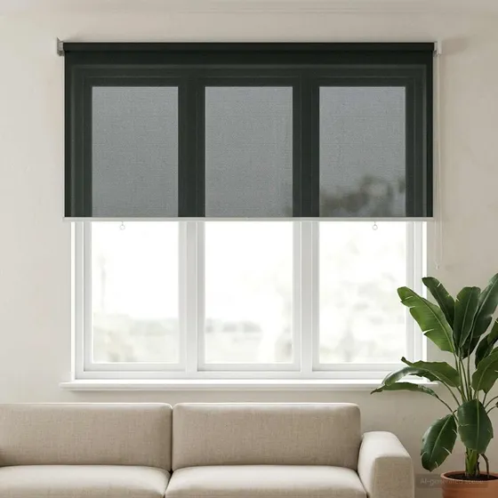 vidaXL Udendørs rulleskærm 90% UV-blok Mørkegrøn 140x140 cm HDPE