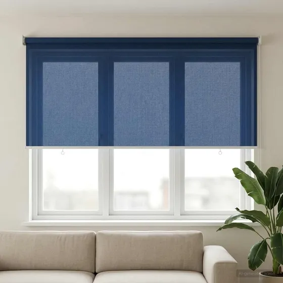 vidaXL Udendørs rulleskærm 90% UV-blokering Blå 140x140 cm