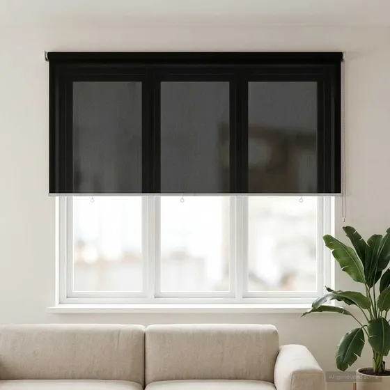 vidaXL Udendørs rulleskærm 140x140 cm - Sort HDPE 90% UV-blok