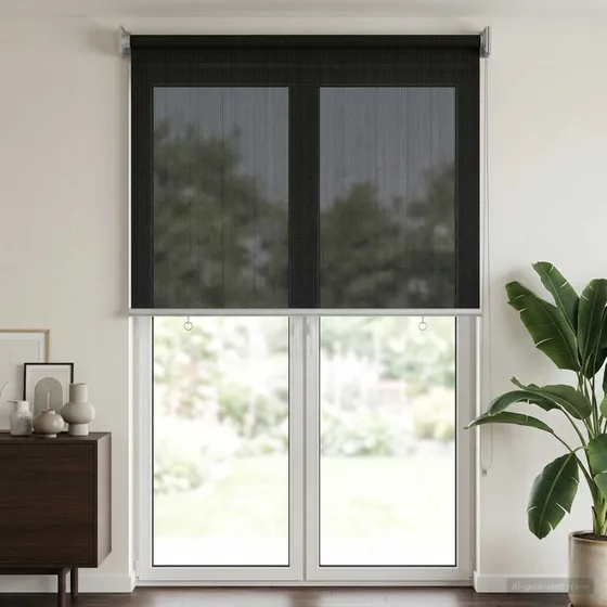 vidaXL Udendørs rulleskærm 80 x 230 cm - Sort HDPE 90% UV-beskyttelse