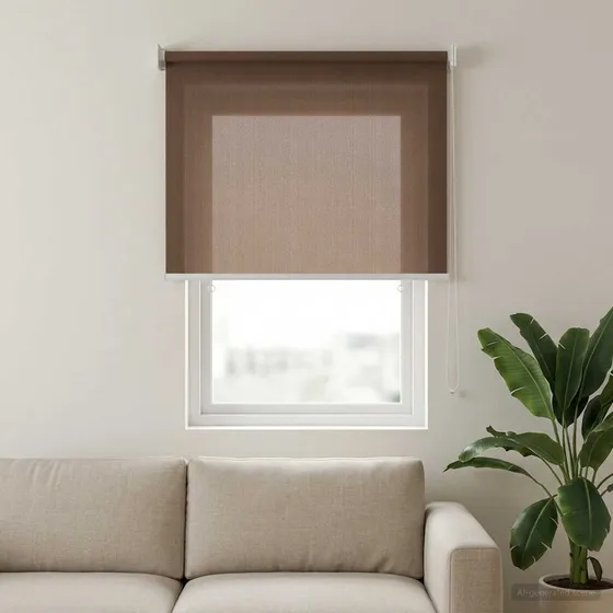 vidaXL Udendørs rulleskærm 60 x 140 cm Gråbrun 90% UV-beskyttelse