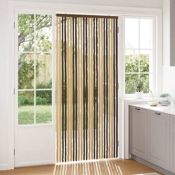 vidaXL Insektgardin i Chenille, Mørkebrun/Beige, 100 x 220 cm