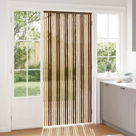 vidaXL Insektgardin i chenille, Brun/Beige, 100 x 220 cm