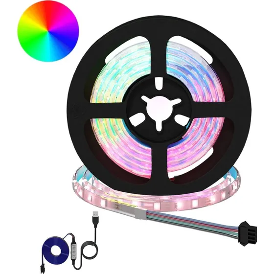 vidaXL LED-strip 12 stk. Sort/Gennemsigtig USB
