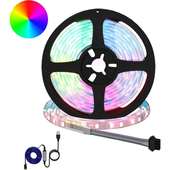 vidaXL LED Strip 12 stk. Sort/Gennemsigtig 2,1 m USB