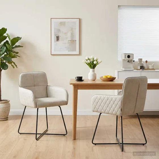 vidaXL Spisestole 2 stk. Fløjl Cremefarvet 59 x 56,5 x 86 cm
