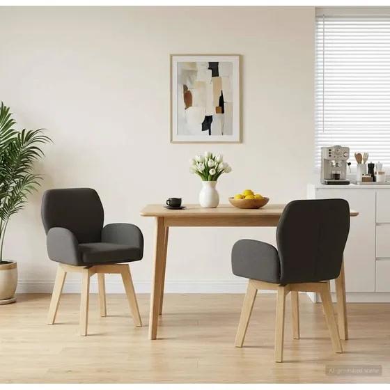 vidaXL Svingende Spisestole 2 stk. Bouclé Mørkegrå 54x58x87 cm