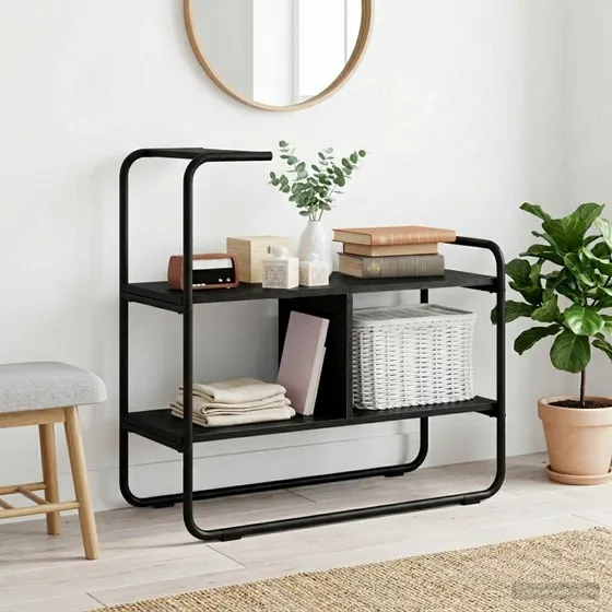 vidaXL Konsolbord Sort Eg 80x35x75 cm