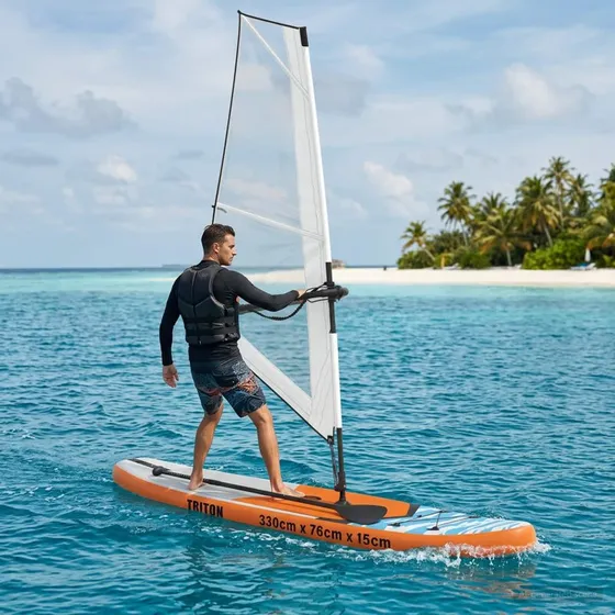 vidaXL TRITON Oppusteligt SUP Board med Sejl, Blå, 330x76x15 cm