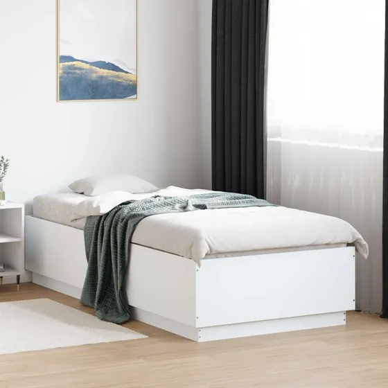 vidaXL Sengestel Hvid 80 x 200 cm i Konstrueret Træ