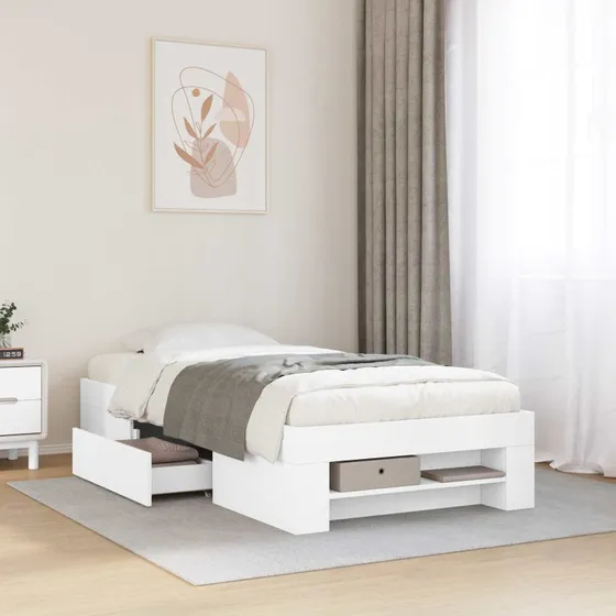 vidaXL Sengestel med opbevaring, Hvid, 80 x 200 cm