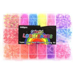 Loom Bands Sæt 1440 dele med opbevaringsæske