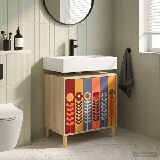vidaXL Badeværelsesskab ESSEN Sonoma-eg 60x40x60 cm