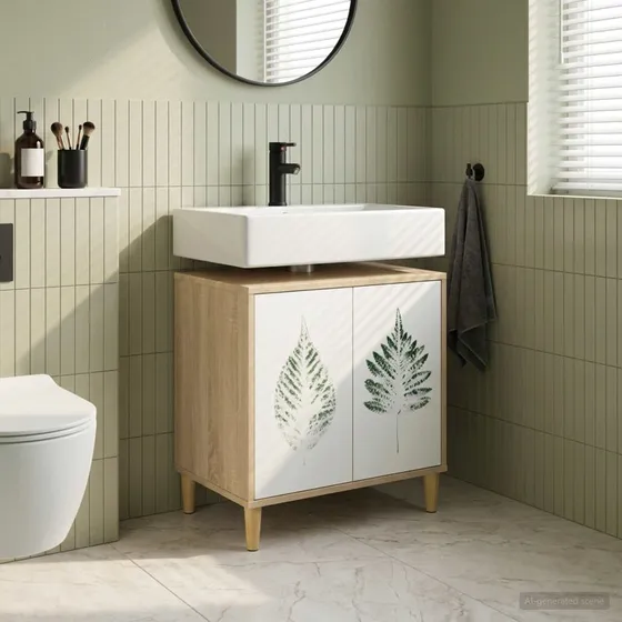 vidaXL Badeværelsesskab HANAU Sonoma-eg 60x40x60 cm