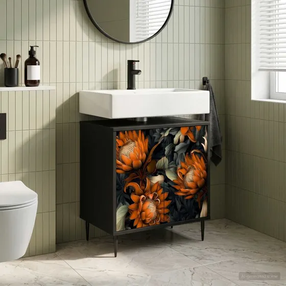 vidaXL Badeværelsesskab LOCHEM Sort eg 60x40x61 cm