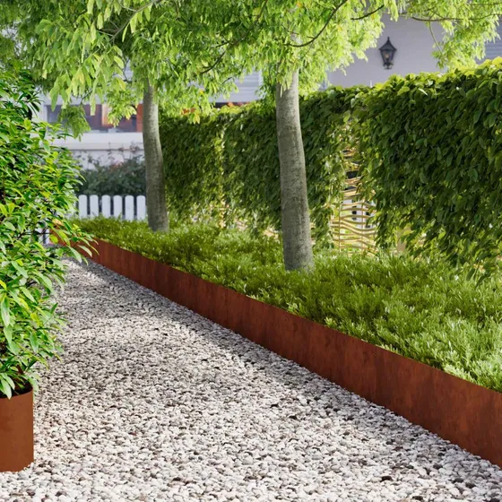 vidaXL Plænekant Rusten Stål - 10 stk. (103 x 30 cm)