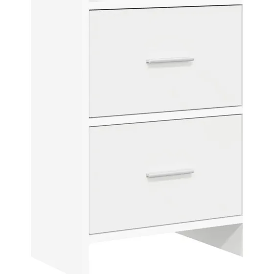 vidaXL Sengebord Hvid 40 x 30 x 60 cm - 2 skuffer