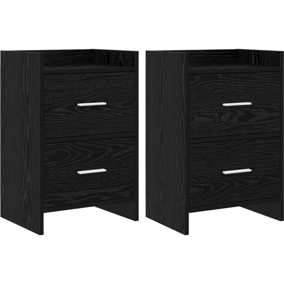 vidaXL Sengeborde 2 stk. Sort eg 40 x 30 x 60 cm