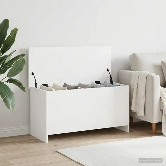 vidaXL Opbevaringskiste Hvid 100 x 40 x 50 cm i konstrueret træ