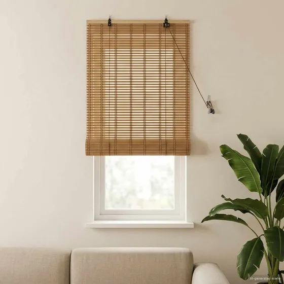 vidaXL Rullegardin i Bambus - Naturlig Brun, 50 x 160 cm