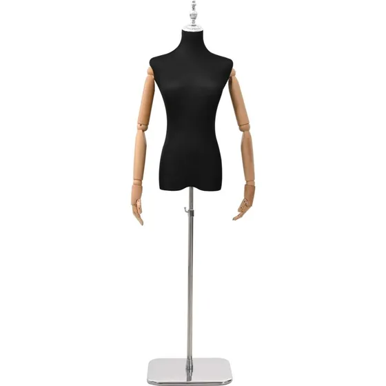 vidaXL Justerbar Mannequin Kvinde 165-213 cm - Sort