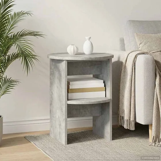 vidaXL Sideskab Betongrå Ø40 x 50 cm i Konstrueret Træ