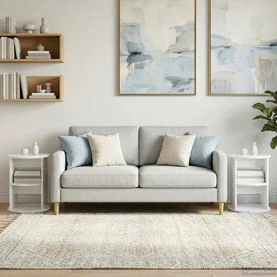 vidaXL Sideskab 2 stk. Høglans Hvid Ø40 x 50 cm