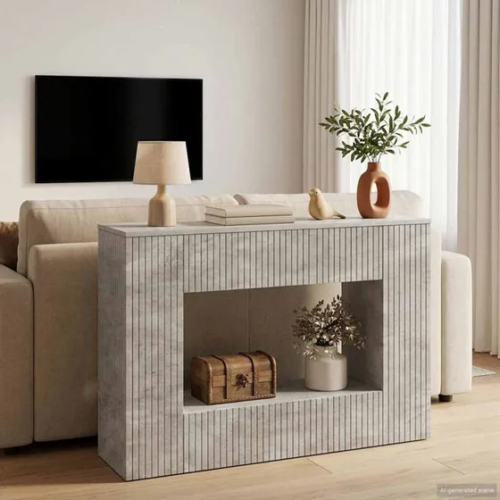 vidaXL Konsolbord Betongrå 101 x 29 x 74 cm