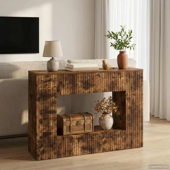 vidaXL Konsolbord Røget Eg 101 x 29 x 74 cm
