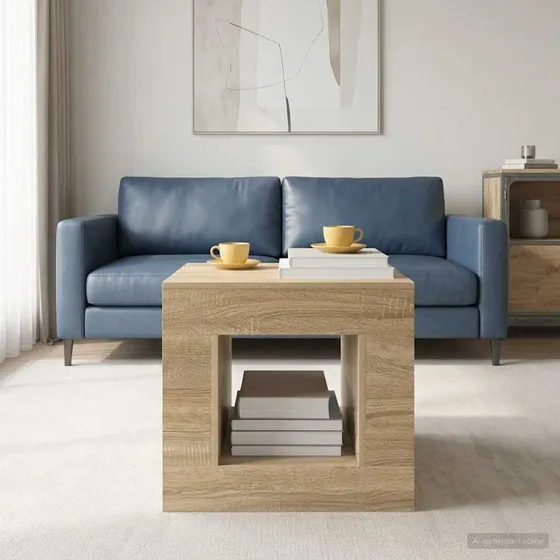 vidaXL Sonoma eg sofabord, kompakt kvadratisk 51,5 × 50 × 50 cm