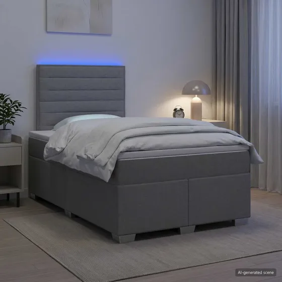 vidaXL Boxmadras med topmadras 120 x 190 cm - Lysegrå