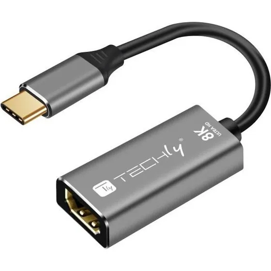 TECHly IADAP-USBC-HDMI8 USB-C til HDMI 8K adapter, sort/sølv