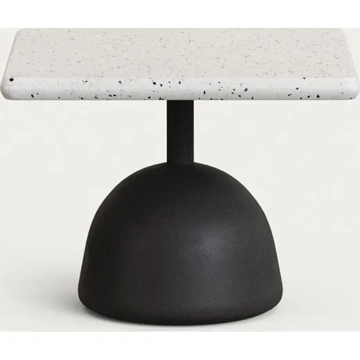 Kave Home Saura sofabord i hvid terrazzo, 48x48 cm