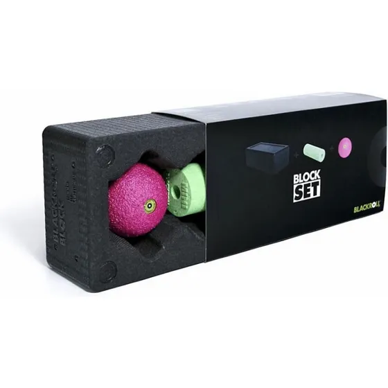 BLACKROLL Block Sæt – Block, Mini & Ball (Black/Pink/Green)