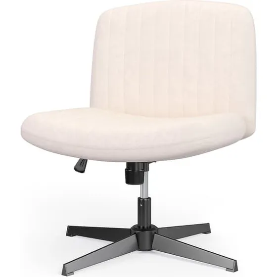 Velour Kontorstol uden armlæn - Ergonomisk og bred drejestol