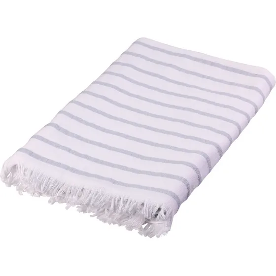 Home by Ilse Jacobsen Hammam håndklæde 80x180 cm - pudderblå striber