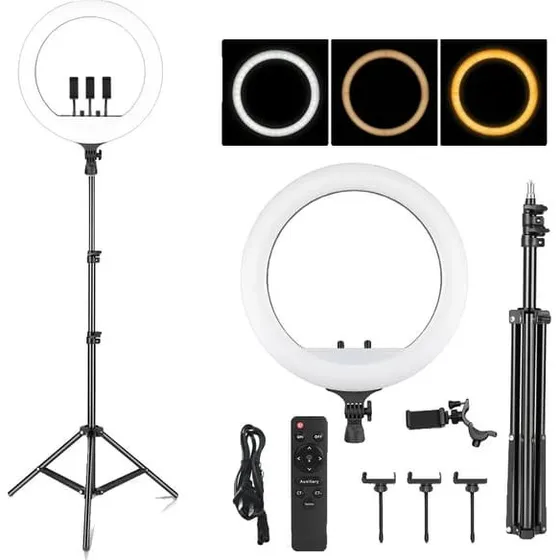 18" LED Ringlys Kit med 150cm Stativ, 55W & 4000 Lumen