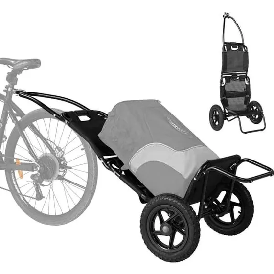 SEPNINE foldbar cykeltrailer med 30 cm luftdæk, 20 kg kapacitet