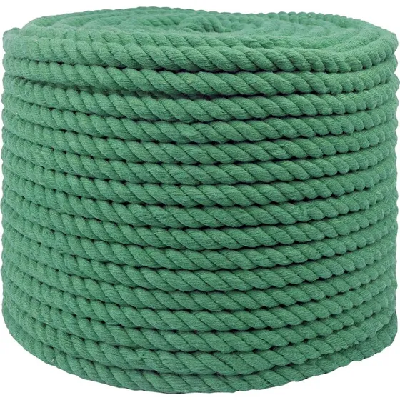 vidaXL Bomuldsreb 14 mm 50 m Grøn - 100% Bomuld