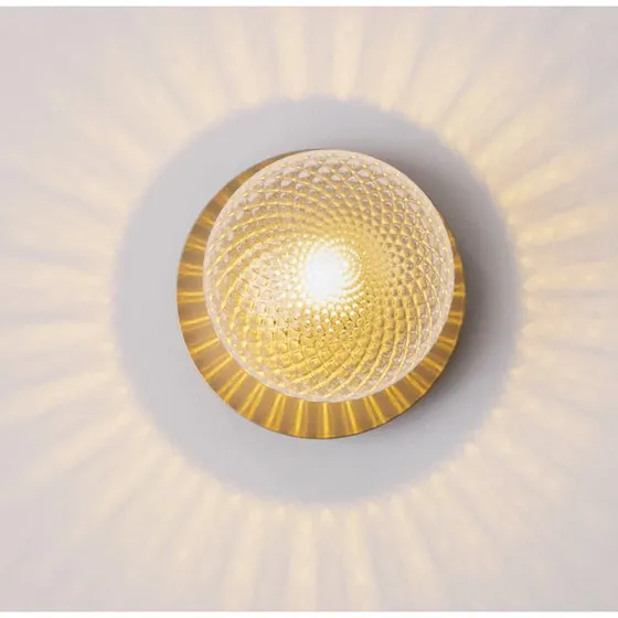 Nuura Liila 1 Medium Væg- og loftlampe, Guld/Klar Glas, IP44