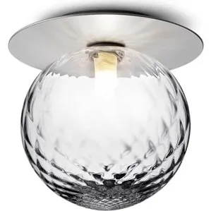 Nuura Liila 1 Large væg- og loftlampe, sølv/klar, IP44