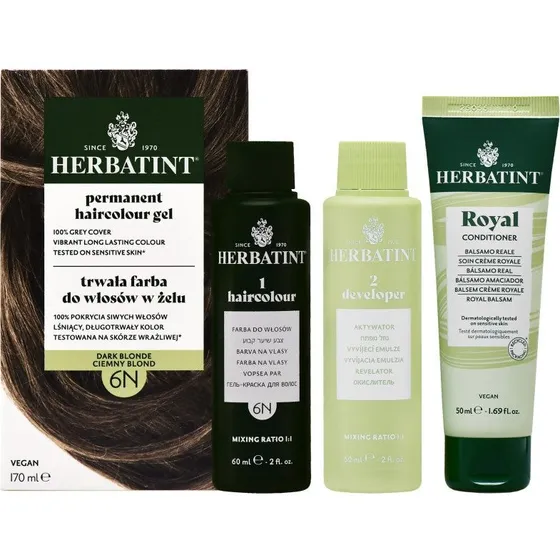 Herbatint Permanent Hårfarvegel 6N Mørkeblond, 170ml